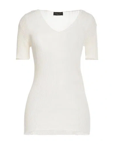 Roberto Collina Woman Sweater Ivory Size Xl Cotton In White