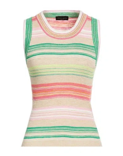 Roberto Collina Woman Sweater Khaki Size L Linen, Polyester In Multi