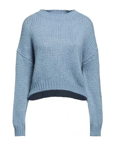 Roberto Collina Woman Sweater Light Blue Size L Baby Alpaca Wool, Polyamide, Wool