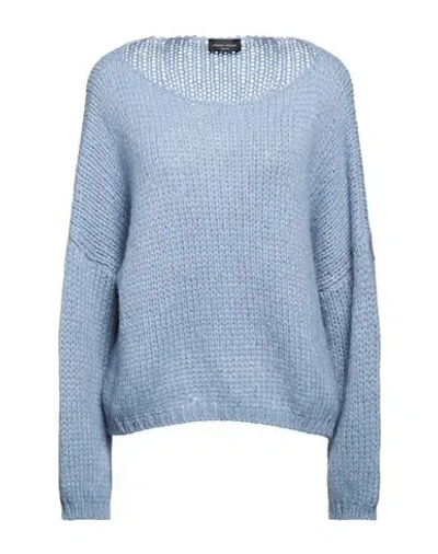 Roberto Collina Woman Sweater Light Blue Size L Baby Alpaca Wool, Polyamide, Wool