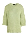 Roberto Collina Woman Sweater Light Green Size L Cotton, Polyamide