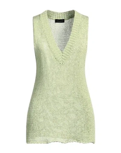 Roberto Collina Woman Sweater Light Green Size M Cotton, Polyamide