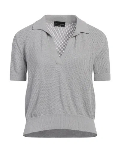 Roberto Collina Woman Sweater Light Grey Size L Cotton, Polyamide