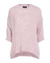 Roberto Collina Woman Sweater Lilac Size L Cotton, Polyamide In Pink
