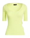Roberto Collina Woman Sweater Lime Green Size M Cotton In Green