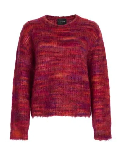 Roberto Collina Woman Sweater Magenta Size L Merino Wool, Mohair Wool, Polyamide In Purple