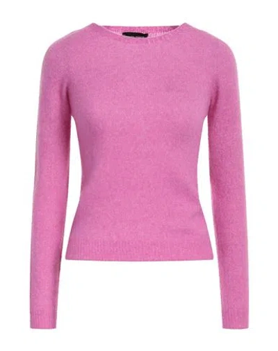 Roberto Collina Woman Sweater Mauve Size L Cashmere, Silk, Polyester
