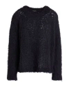 Roberto Collina Woman Sweater Midnight Blue Size L Baby Alpaca Wool, Wool, Nylon