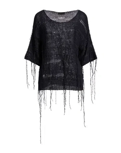 Roberto Collina Woman Sweater Midnight Blue Size L Cotton, Polyamide In Black
