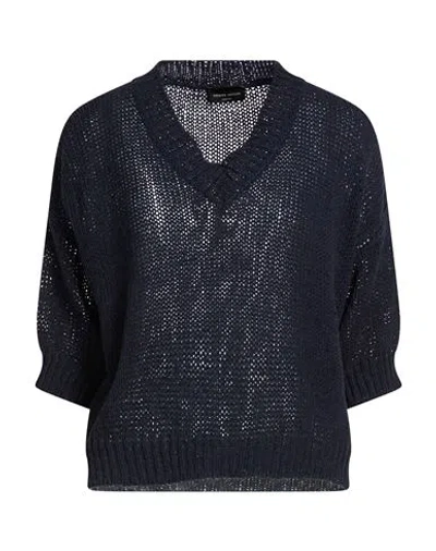 Roberto Collina Woman Sweater Midnight Blue Size S Cotton, Polyamide