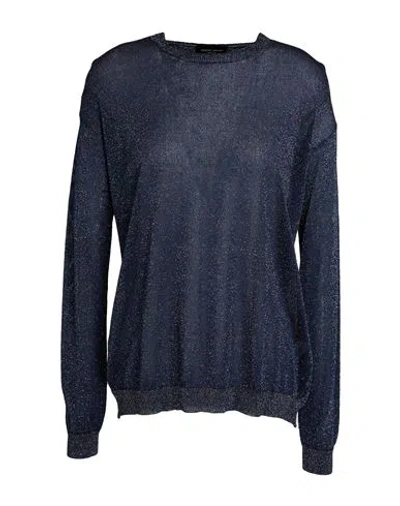 Roberto Collina Woman Sweater Midnight Blue Size S Viscose, Metallic Polyester In Black