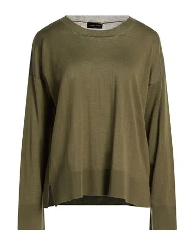 Roberto Collina Woman Sweater Military Green Size M Merino Wool