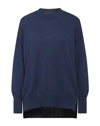 Roberto Collina Woman Sweater Navy Size Xs Merino Wool, Cashmere In Navy Blue