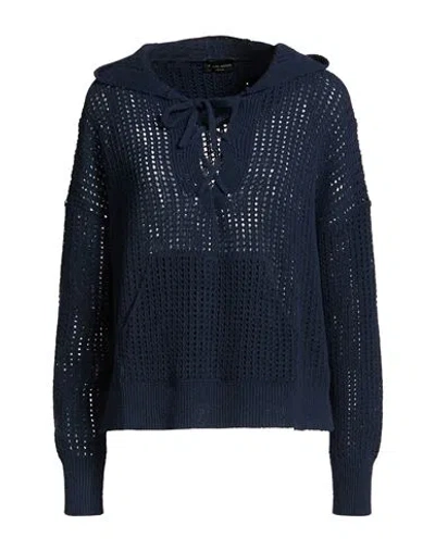 Roberto Collina Woman Sweater Navy Size L Cotton, Polyamide In Blue