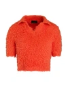 Roberto Collina Woman Sweater Orange Size S Cotton, Nylon