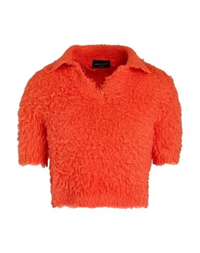 Roberto Collina Woman Sweater Orange Size S Cotton, Nylon