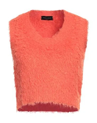 Roberto Collina Woman Sweater Orange Size S Cotton, Nylon