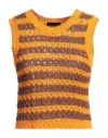 Roberto Collina Woman Sweater Orange Size S Organic Cotton In Orange