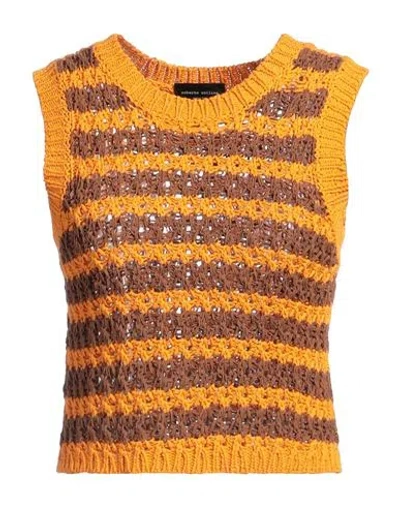 Roberto Collina Woman Sweater Orange Size S Organic Cotton In Multi