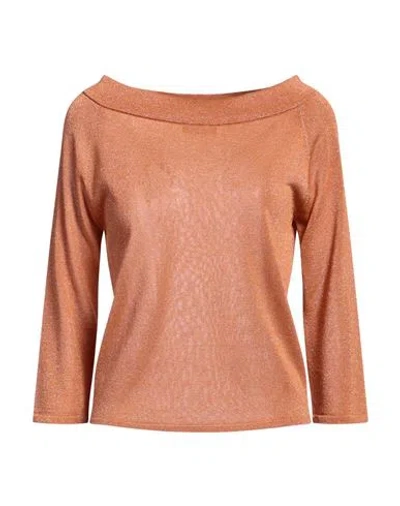 Roberto Collina Woman Sweater Orange Size S Viscose, Metallic Polyester