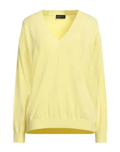 Roberto Collina Woman Sweater Pastel Yellow Size L Viscose, Polyester
