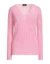 Roberto Collina Woman Sweater Pink Size S Baby Alpaca Wool, Nylon, Wool