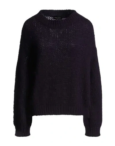 Roberto Collina Woman Sweater Plum Size L Baby Alpaca Wool, Nylon, Wool In Purple