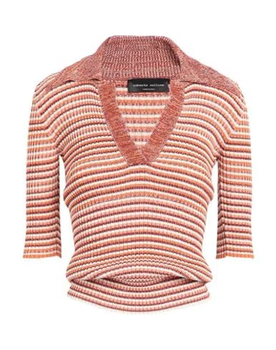 Roberto Collina Woman Sweater Rust Size Xxl Cotton In Red