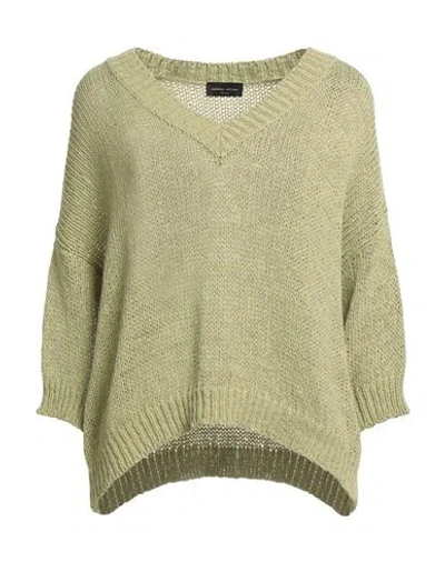 Roberto Collina Woman Sweater Sage Green Size M Cotton, Polyamide