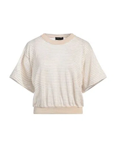 Roberto Collina Woman Sweater Sand Size L Linen, Polyester In Beige