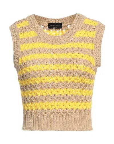 Roberto Collina Woman Sweater Sand Size M Organic Cotton In Beige