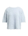 Roberto Collina Woman Sweater Sky Blue Size L Baby Alpaca Wool, Wool, Nylon