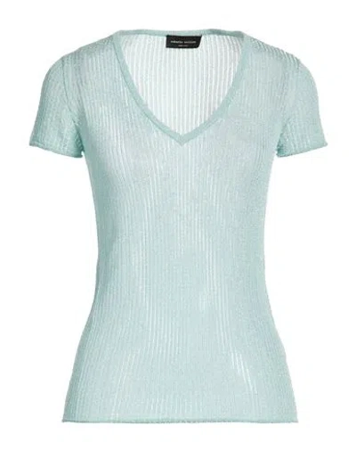 Roberto Collina Woman Sweater Sky Blue Size M Viscose, Metallic Polyester
