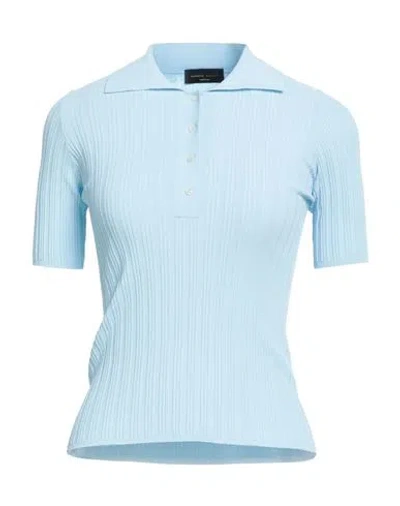 Roberto Collina Woman Sweater Sky Blue Size M Viscose, Polyester