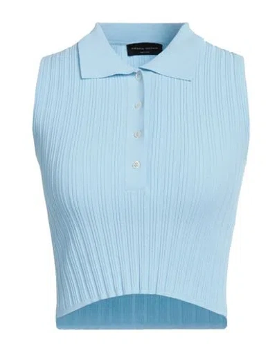 Roberto Collina Woman Sweater Sky Blue Size M Viscose, Polyester