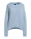 Roberto Collina Woman Sweater Sky Blue Size Xl Baby Alpaca Wool, Nylon, Wool