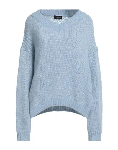 Roberto Collina Woman Sweater Sky Blue Size Xl Baby Alpaca Wool, Nylon, Wool