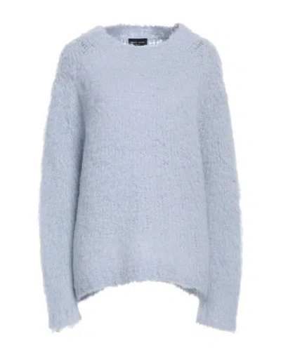 Roberto Collina Woman Sweater Sky Blue Size Xl Baby Alpaca Wool, Wool, Nylon
