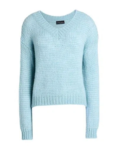 Roberto Collina Woman Sweater Sky Blue Size Xs Baby Alpaca Wool, Nylon, Wool