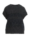 Roberto Collina Woman Sweater Steel Grey Size M Baby Alpaca Wool, Wool, Nylon, Metallic Polyester