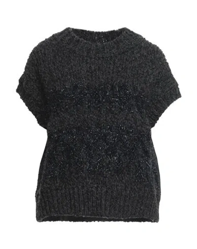 Roberto Collina Woman Sweater Steel Grey Size M Baby Alpaca Wool, Wool, Nylon, Metallic Polyester In Grey