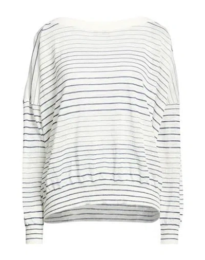 Roberto Collina Woman Sweater White Size L Linen, Polyester, Cotton, Elastane In Multi