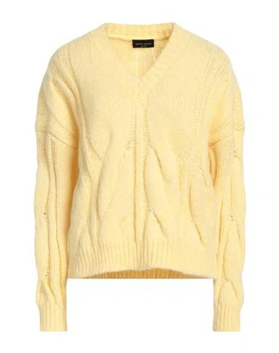 Roberto Collina Woman Sweater Yellow Size L Baby Alpaca Wool, Nylon, Wool