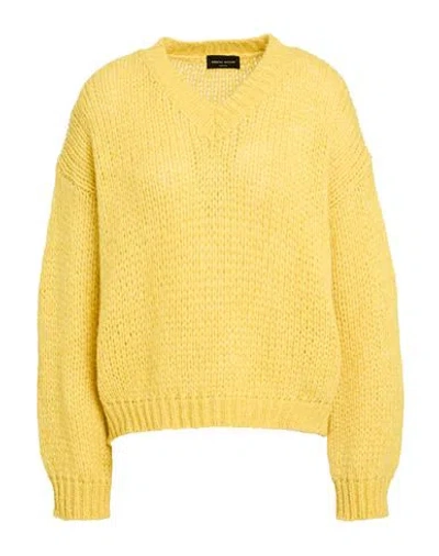 Roberto Collina Woman Sweater Yellow Size M Baby Alpaca Wool, Nylon, Wool
