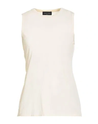 Roberto Collina Woman T-shirt Beige Size M Cotton, Polyamide In White