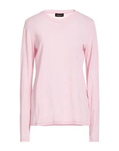 Roberto Collina Woman T-shirt Blush Size L Cotton, Polyamide In Pink