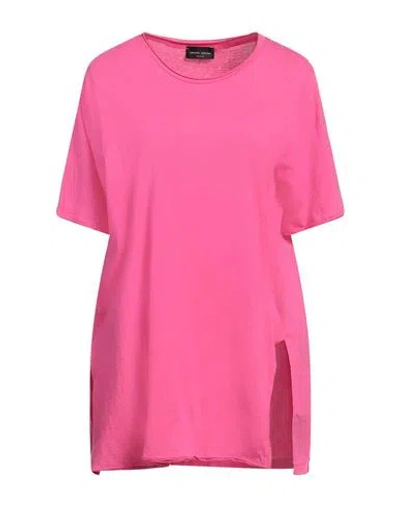 Roberto Collina Woman T-shirt Fuchsia Size M Cotton In Pink