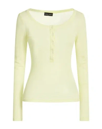 Roberto Collina Woman T-shirt Light Green Size S Cotton, Nylon