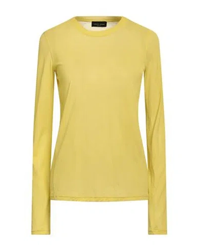 Roberto Collina Woman T-shirt Mustard Size S Cotton, Polyamide In Yellow