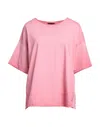 Roberto Collina Woman T-shirt Pink Size L Cotton In Pink